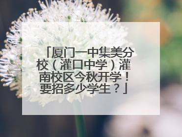 厦门一中集美分校（灌口中学）灌南校区今秋开学！要招多少学生？